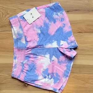 NWT rumi + ryder Girls Size 12/14 Pink & Blue Tye-Dye Shorts w/Pockets